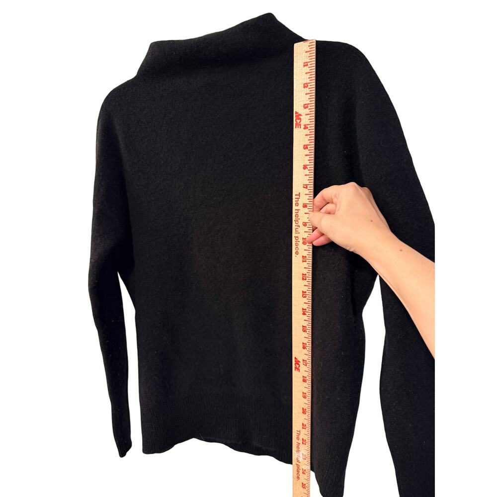 Vince XS Plush 100% Cashmere Funnel Neck Sweater $448 Turtleneck Black - Picture 6 of 7